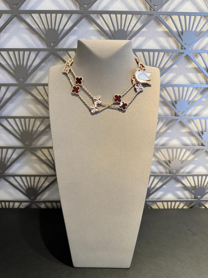 [GALE]CLOVER 20 MOTIFS LASER CARNELIAN NECKLACE