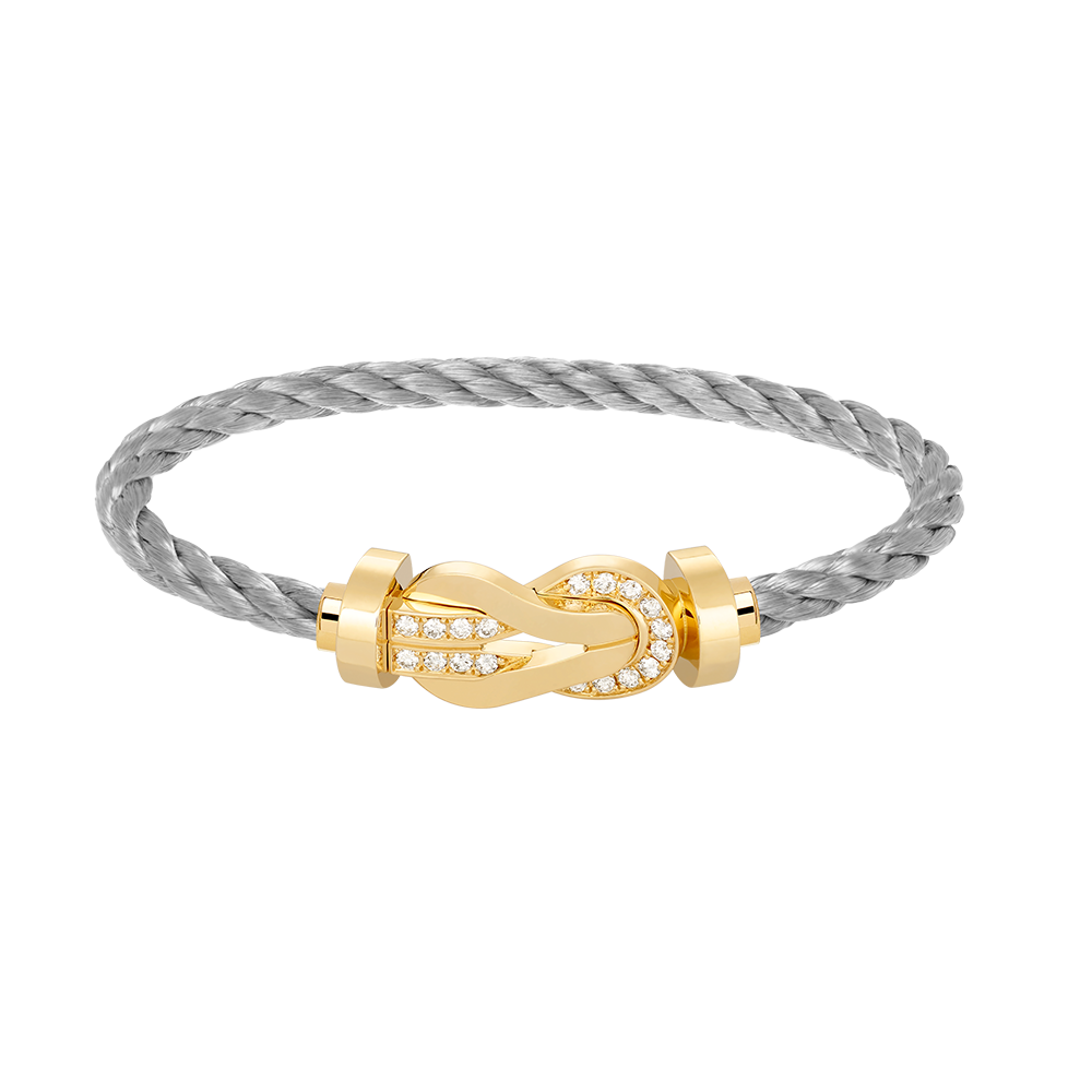 [GALE]CHANCE LARGE 8 FIGURE BUCKLE HALF DIAMOND BRACELET GOLD