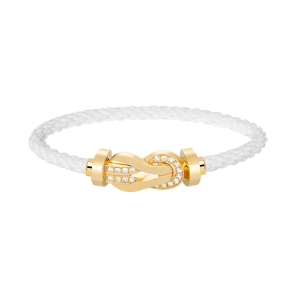 [GALE]CHANCE LARGE 8 FIGURE BUCKLE HALF DIAMOND BRACELET GOLD