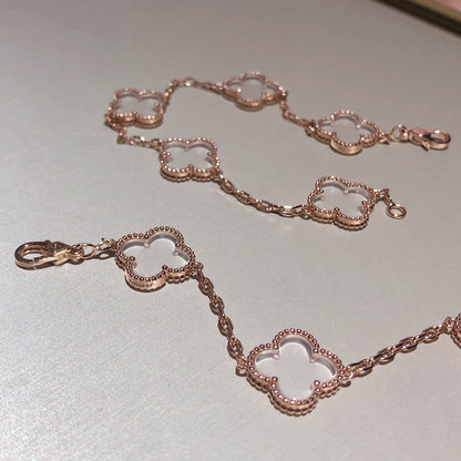 [GALE]CLOVER 5 MOTIF ROCK CRYSTAL BRACELET