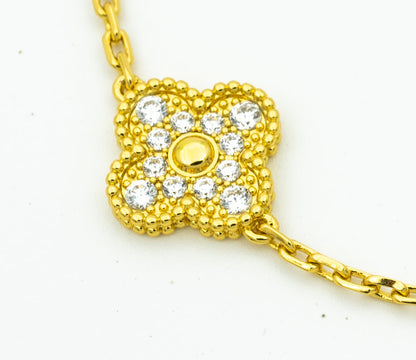 [GALE] CLASH & Clover Laser 5-Motif & LOVE Brushed Bracelet Stack Set