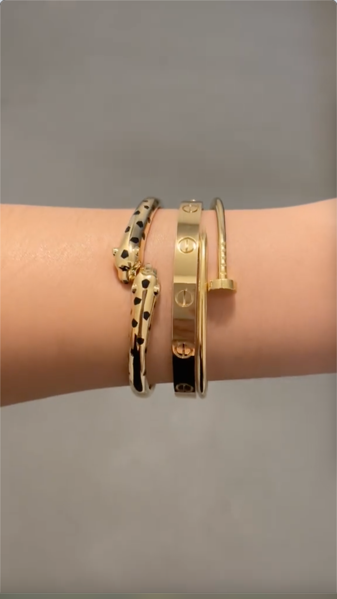 [GALE] Panth¨¨re & LOVE  & JUSTE  Diamond Bracelet Stack Set