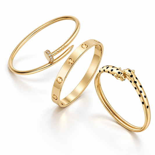 [GALE] Panth¨¨re & LOVE  & JUSTE  Diamond Bracelet Stack Set