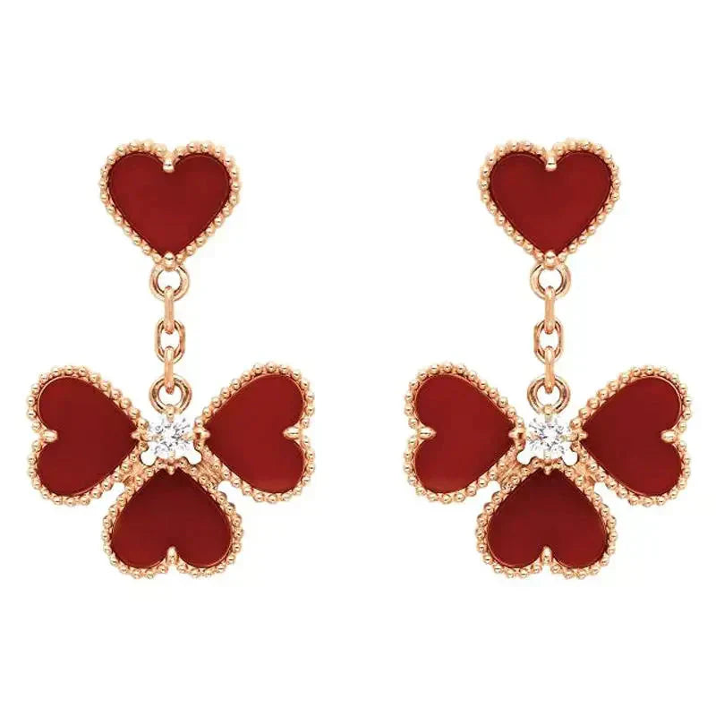 [GALE]SWEET CLOVER CARNELIAN EARRINGS