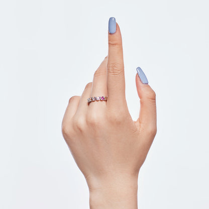 [GALE]Delicate Vibrant Emerald Cut Daily Ring