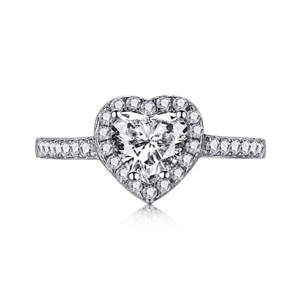 [GALE]Eternity Splashy Romantic Heart Shape Lover Ring