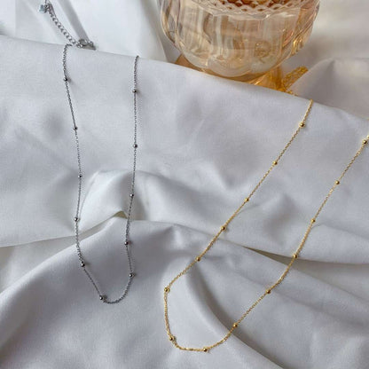[GALE]Small Bead Clavicle Chain Simple Necklace