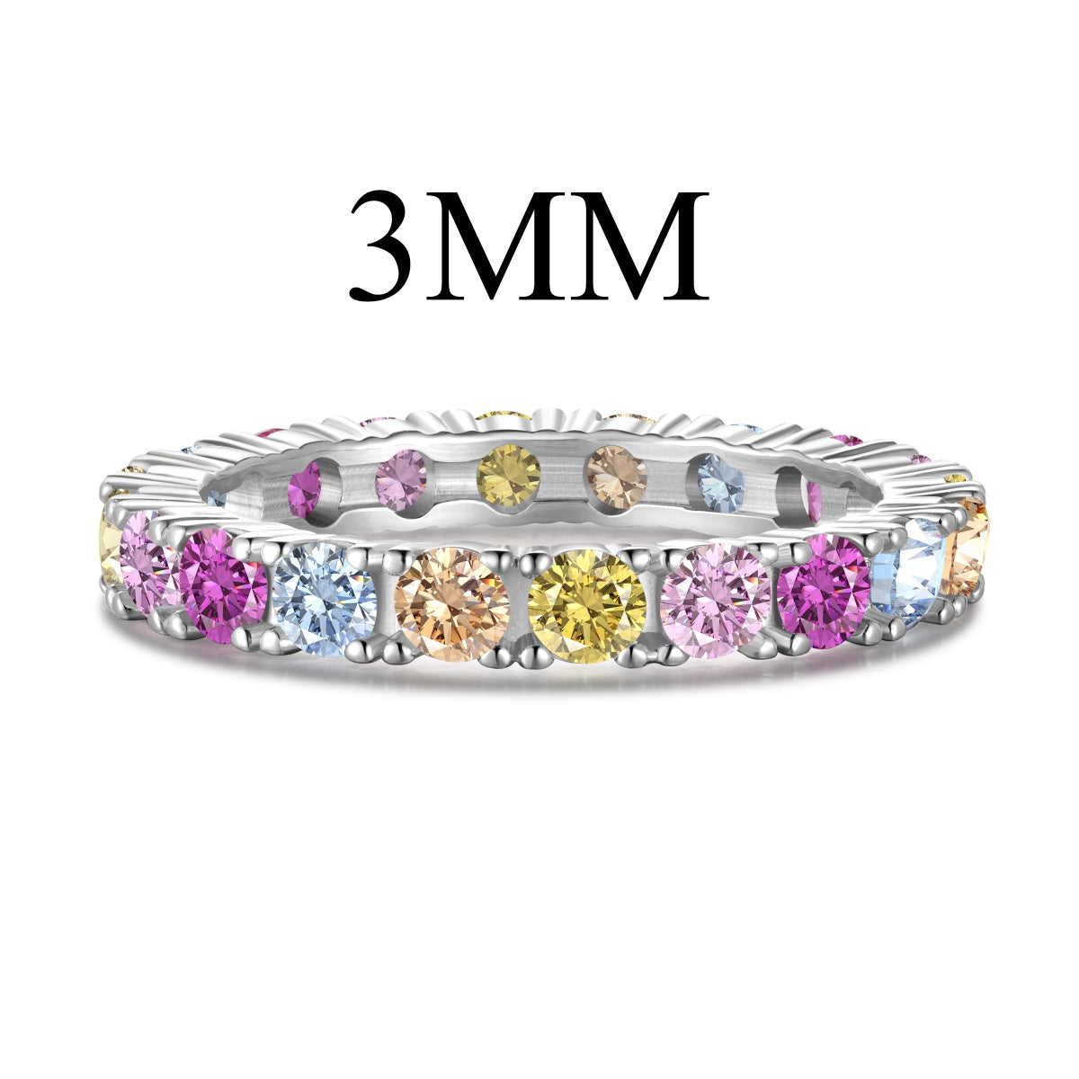 [GALE]Dazzling Lustrous Round Cut Tennis Ring