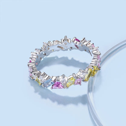 [GALE]Dazzling Polychromatic Multi cut Daily Ring
