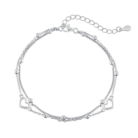 [GALE]Dainty Double Layer Love Heart Bracelet