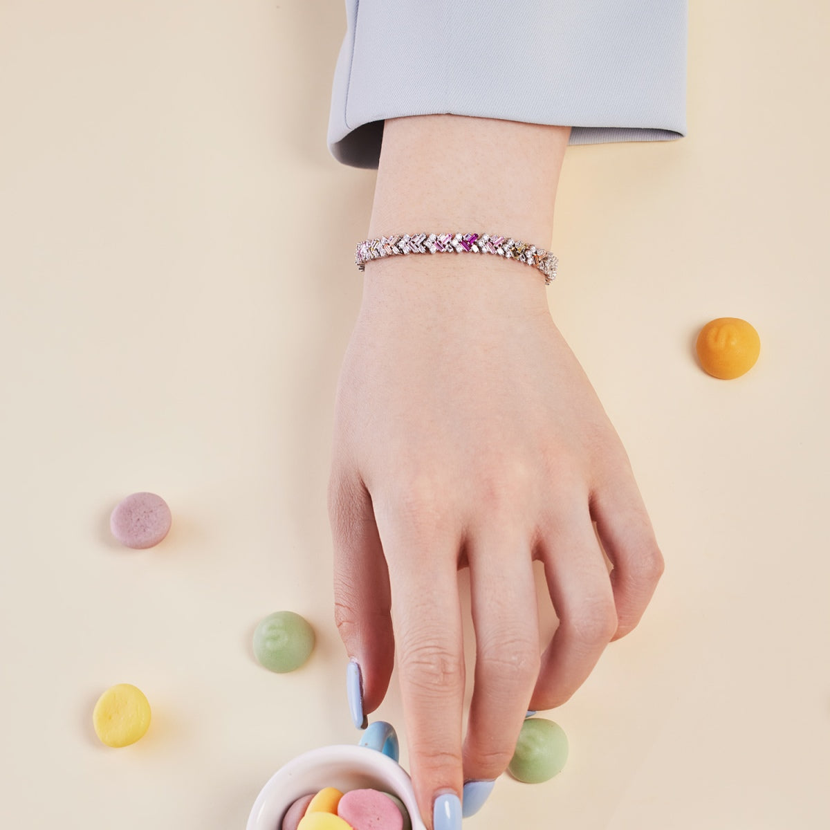 [GALE]Dazzling Unique Multi Shape Daily Bracelet