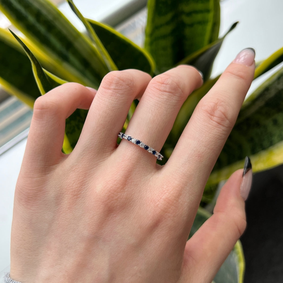[GALE]Exquisite Colorful Round Cut Tennis Ring
