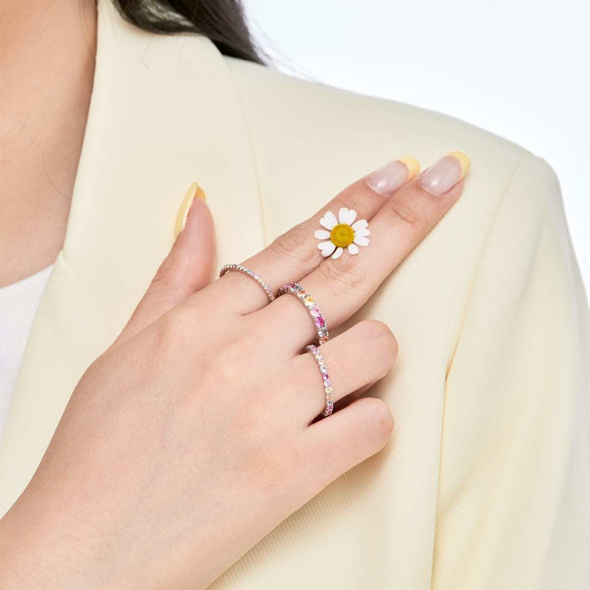[GALE]Elegant Vivid Round Cut Daily Ring