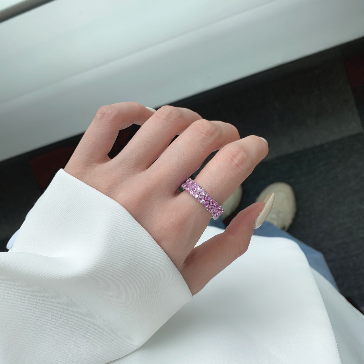 [GALE]Sparkling Full Heart Ring