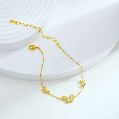 [GALE]Delicate Butterfly Pendant Bracelet