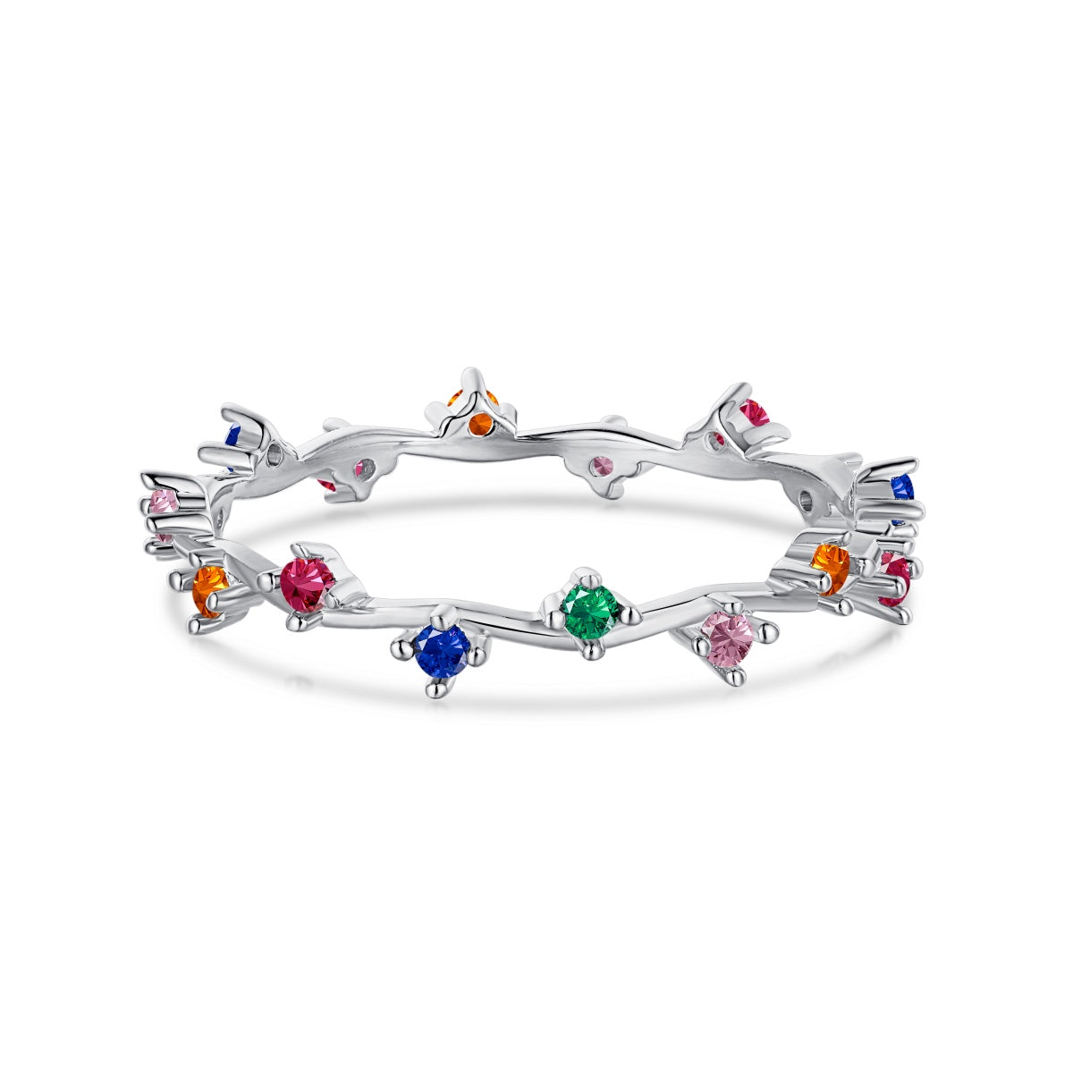 [GALE]Radiant Colorful Round Cut Daily Ring