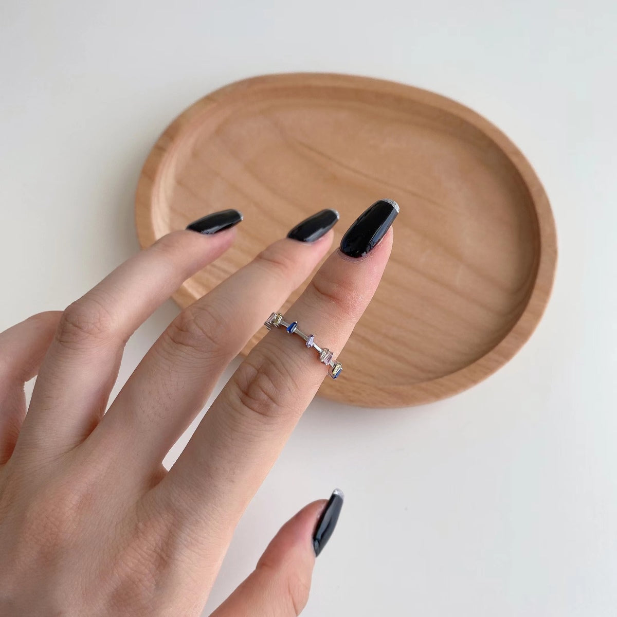[GALE]Unique Trapezoid Cut Daily Ring
