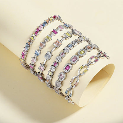 [GALE]Ornate Sparkling Multi Cut Party Bracelet