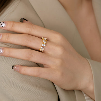 [GALE]Delicate Multi Cut Ring