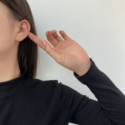 [GALE]Sparkling Colorful Round Shape Earrings