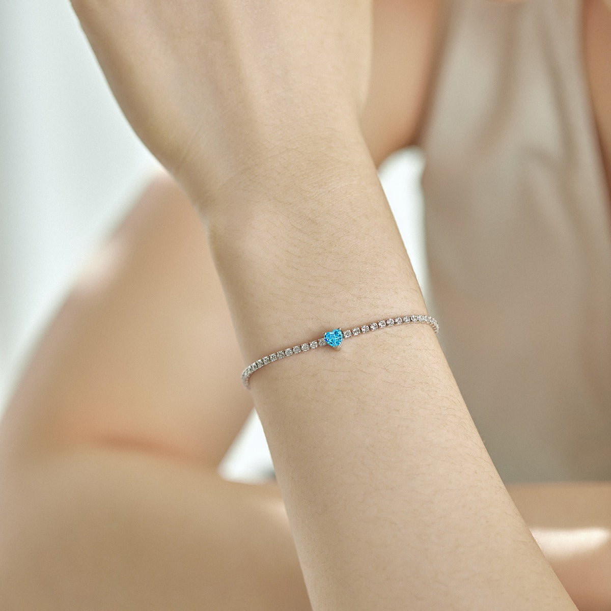 [GALE]0.5 Carat Elegant Romantic Heart Shape Lover Bracelet