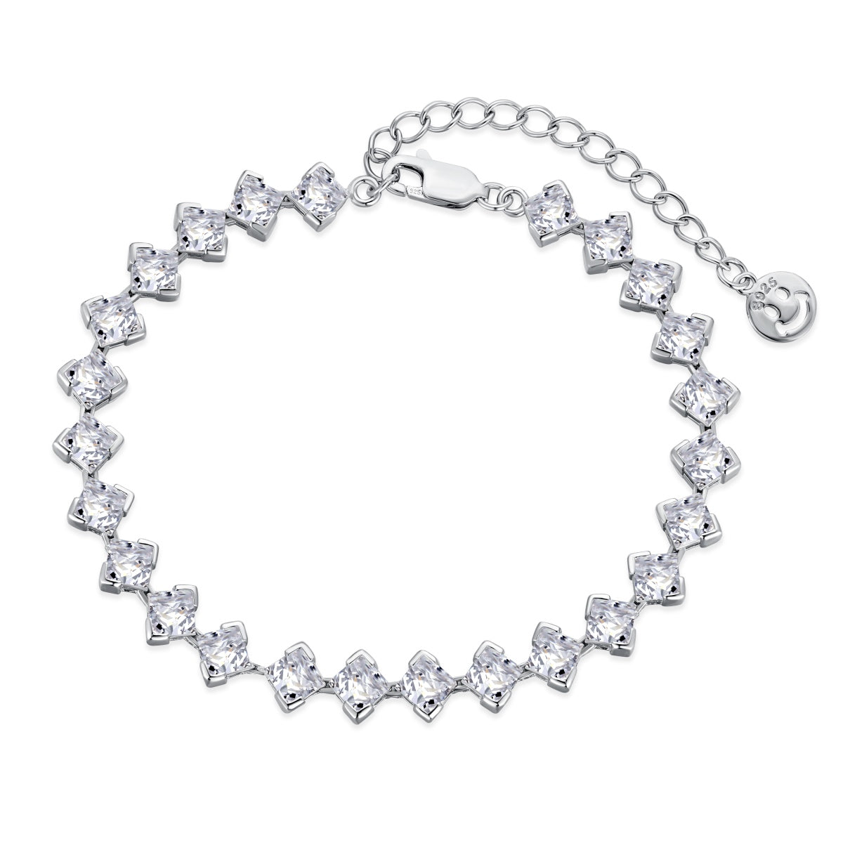 [GALE]0.5 Carat Ornate Princess Cut Daily Bracelet