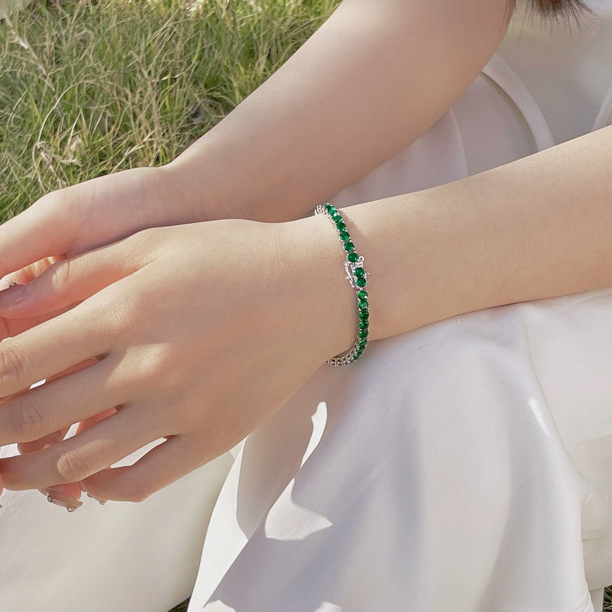 [GALE]Radiant Colorful Round Cut Party Bracelet
