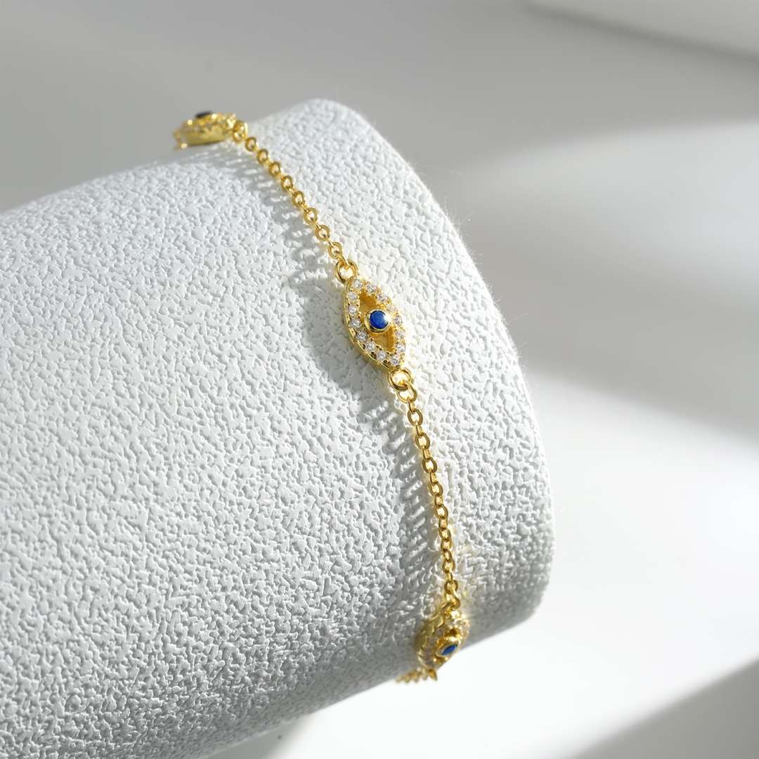 [GALE]Evil Eye Shape Pendent Necklace