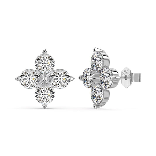 [GALE]Four-Leaf Clover Eight-Pointed Star Earrings
