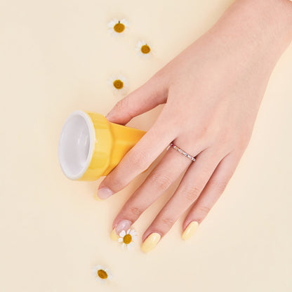 [GALE]Charming Colorful Round Cut Daily Ring