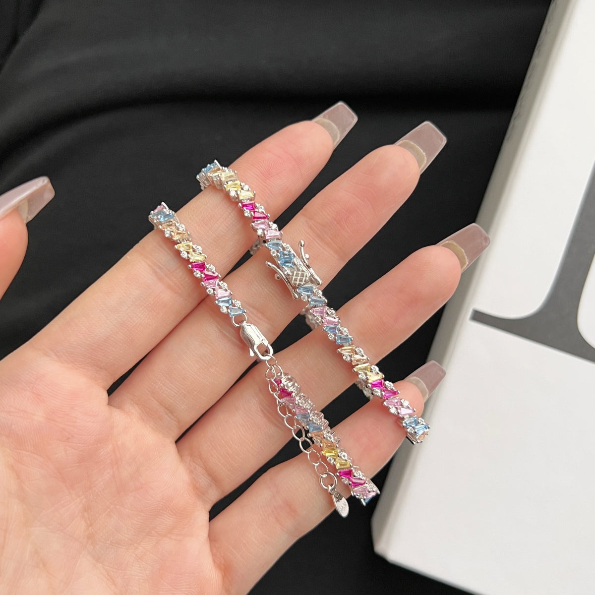 [GALE]Ornate Sparkling Multi Cut Party Bracelet