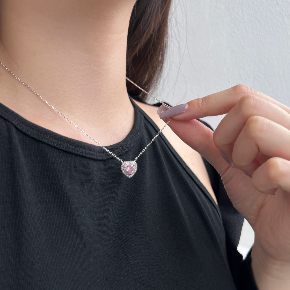[GALE]Exquisite Heart Shape Necklace