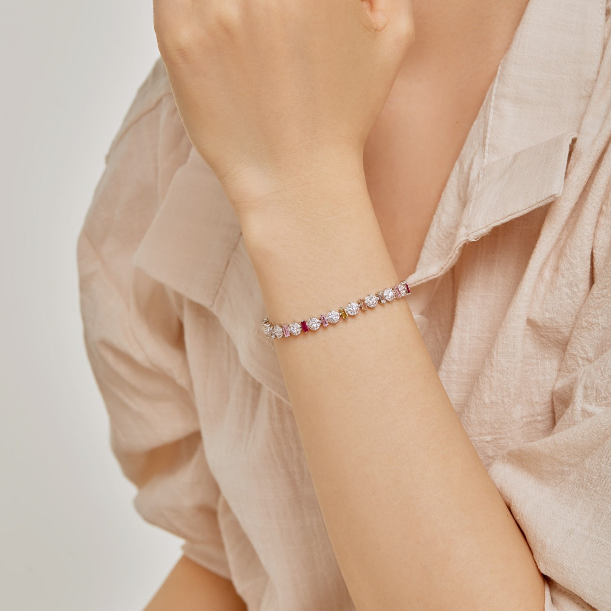 [GALE]Radiant Colorful Round Shape Daily Bracelet