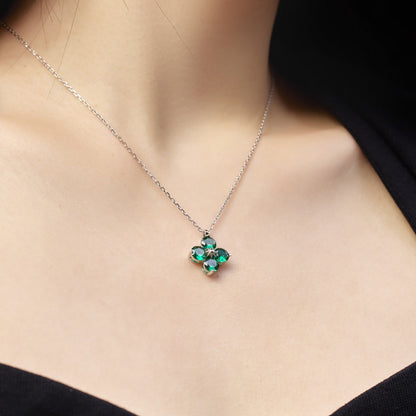 [GALE]Four-Leaf Clover And Eight-Pointed Star Necklace