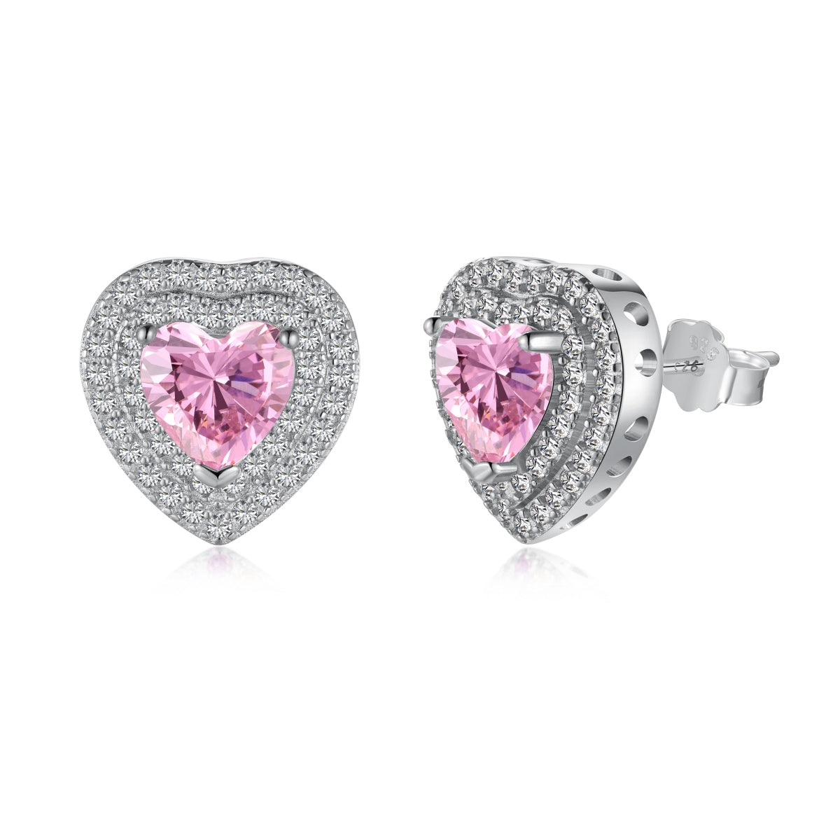 [GALE]Dazzling Heart Shape Lover Earrings