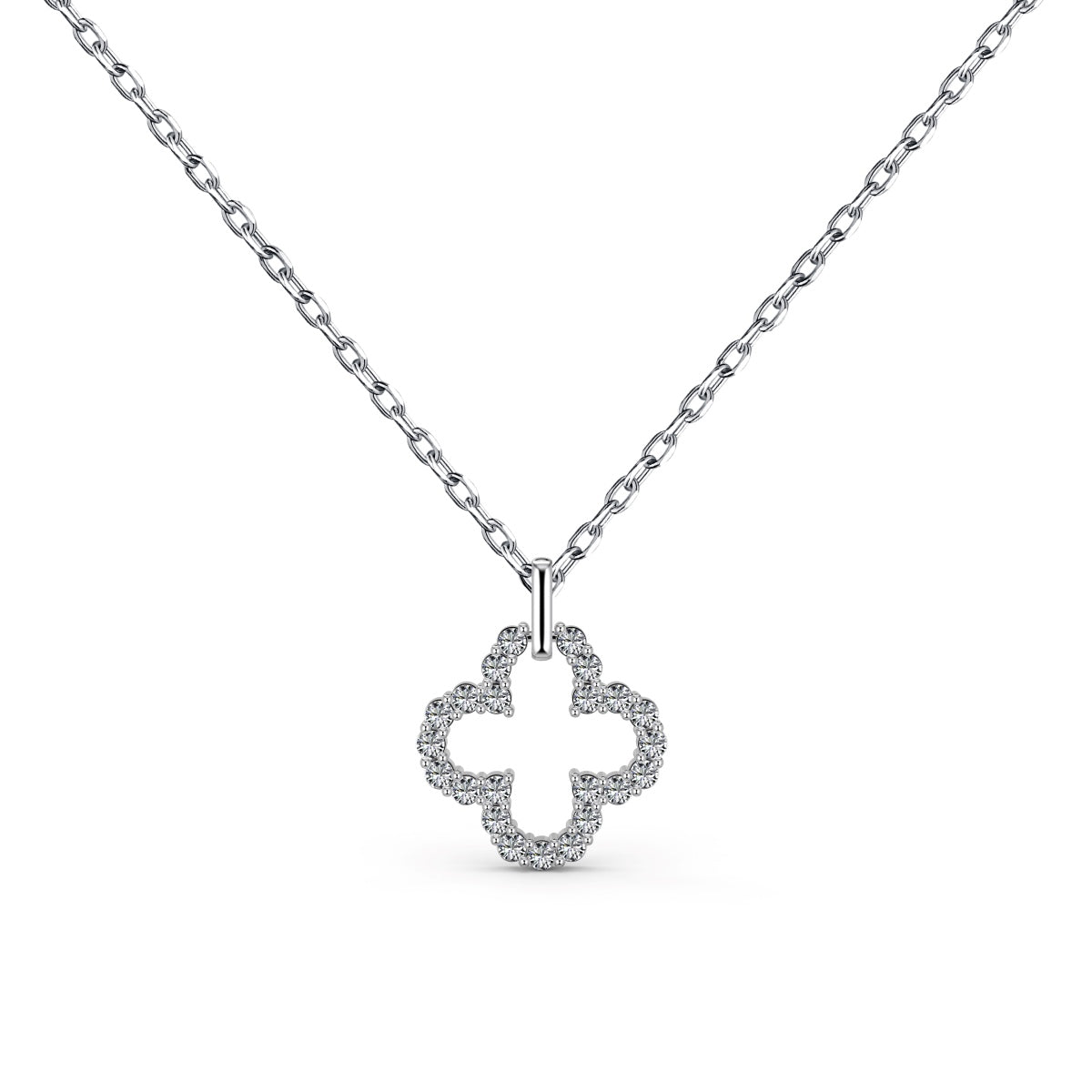 [GALE]Four-Leaf Clover Hollow Design Exquisite Necklace