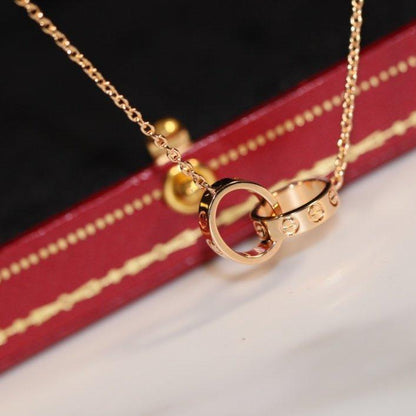 [GALE]LOVE NECKLACE PINK GOLD AND SILVER