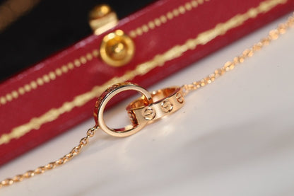 [GALE]LOVE NECKLACE PINK GOLD AND SILVER