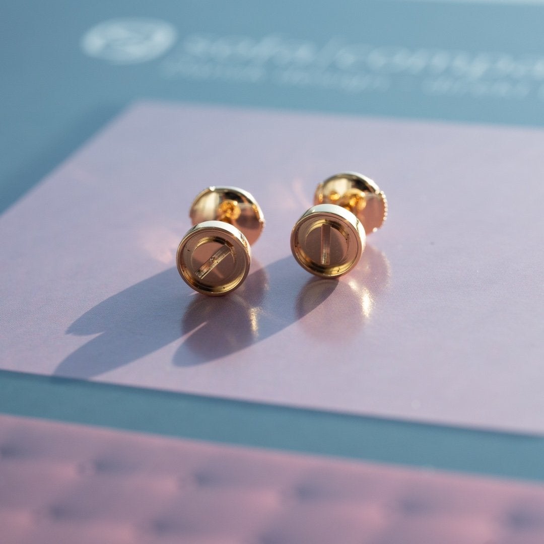 [GALE]LOVE EARRINGS PINK GOLD 10MM