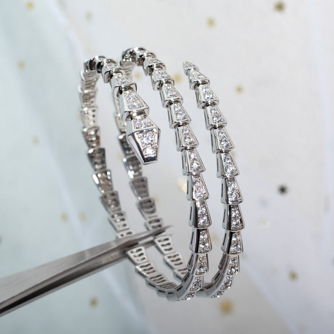 [GALE]SERPENTI BRACELET SILVER DIAMOND DOUBLE ROW