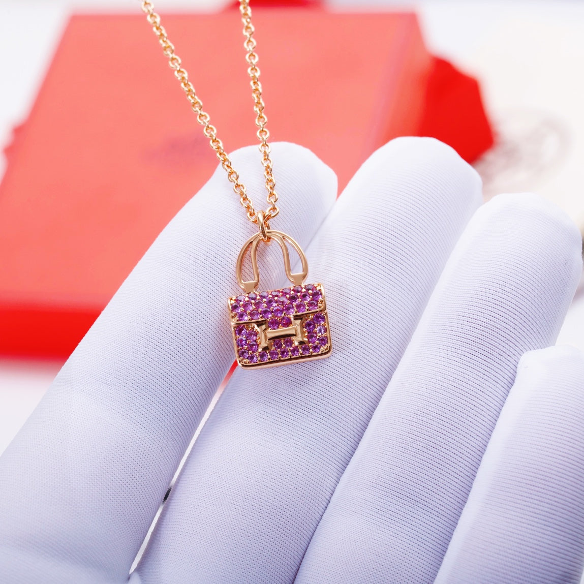 [NOVO]コンスタンス ペンダント パープル ダイヤモンド ネックレス