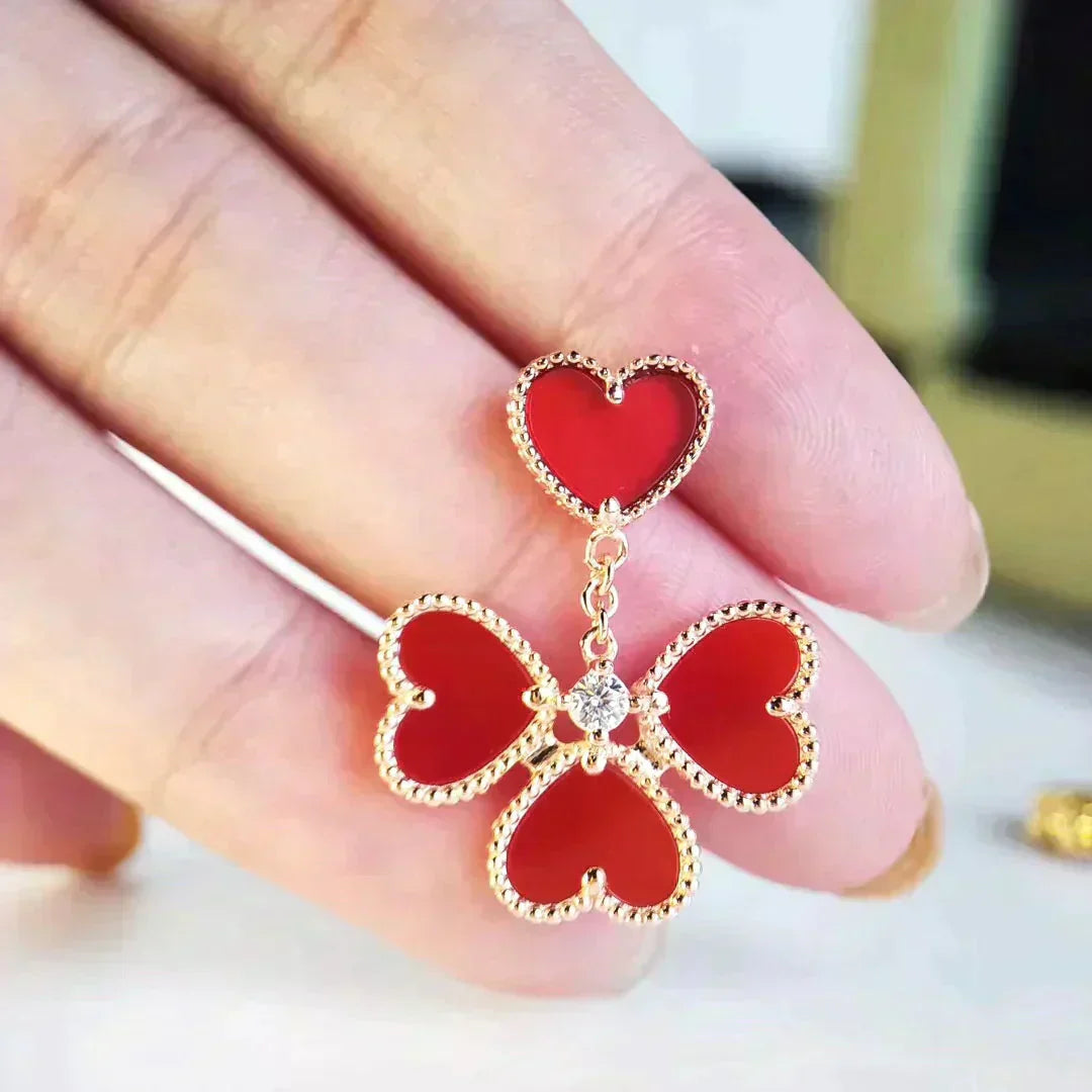 [GALE]SWEET CLOVER CARNELIAN EARRINGS