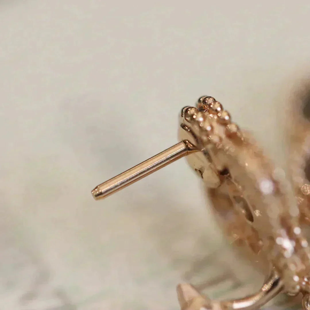 [GALE]CLOVER MEDIUM 1 MOTIFS FUll DIAMOND EARRINGS