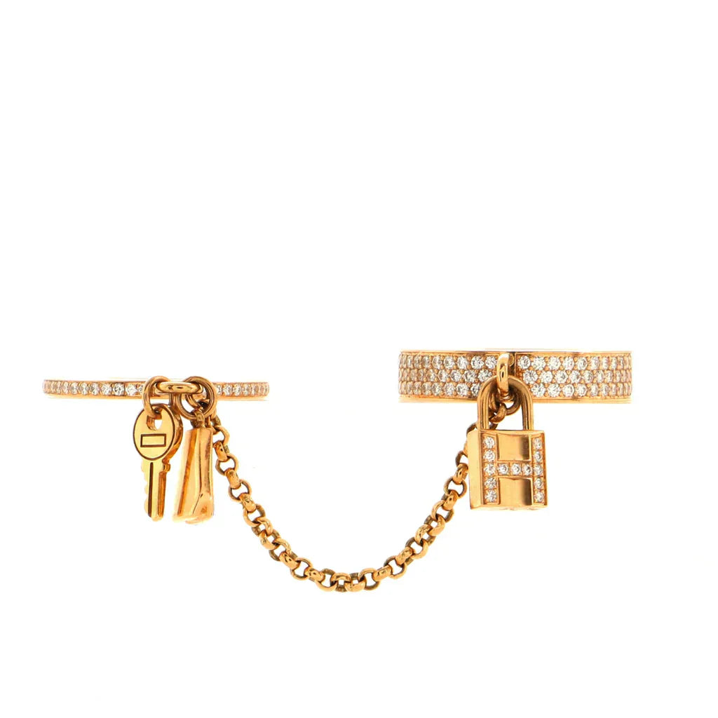 [GALE]HM KELLY CLOCHETTE DOUBLE RING IN  WITH DIAMONDS