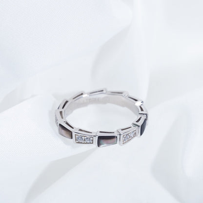 [GALE]SERPENTI RING SILVER  DIAMOND BLACK MOP 3MM