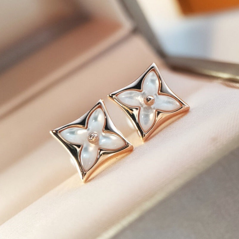 [GALE]STAR MOP PINK GOLD EARRINGS