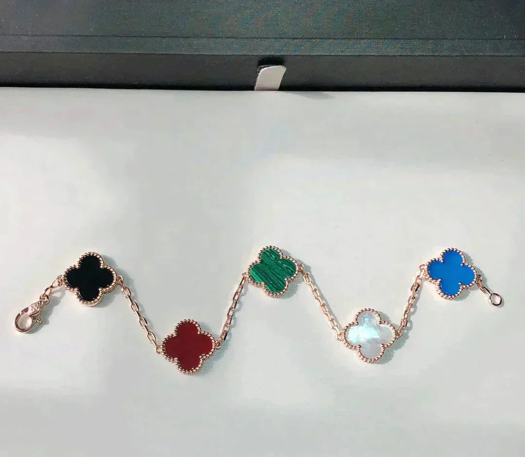 [GALE]CLOVER 5 MOTIFS MULTICOLOR BRACELET