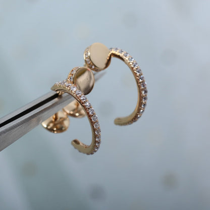 [NOVO]JUSTE イヤリング 12.75mm ピンクゴールド ダイヤモンド