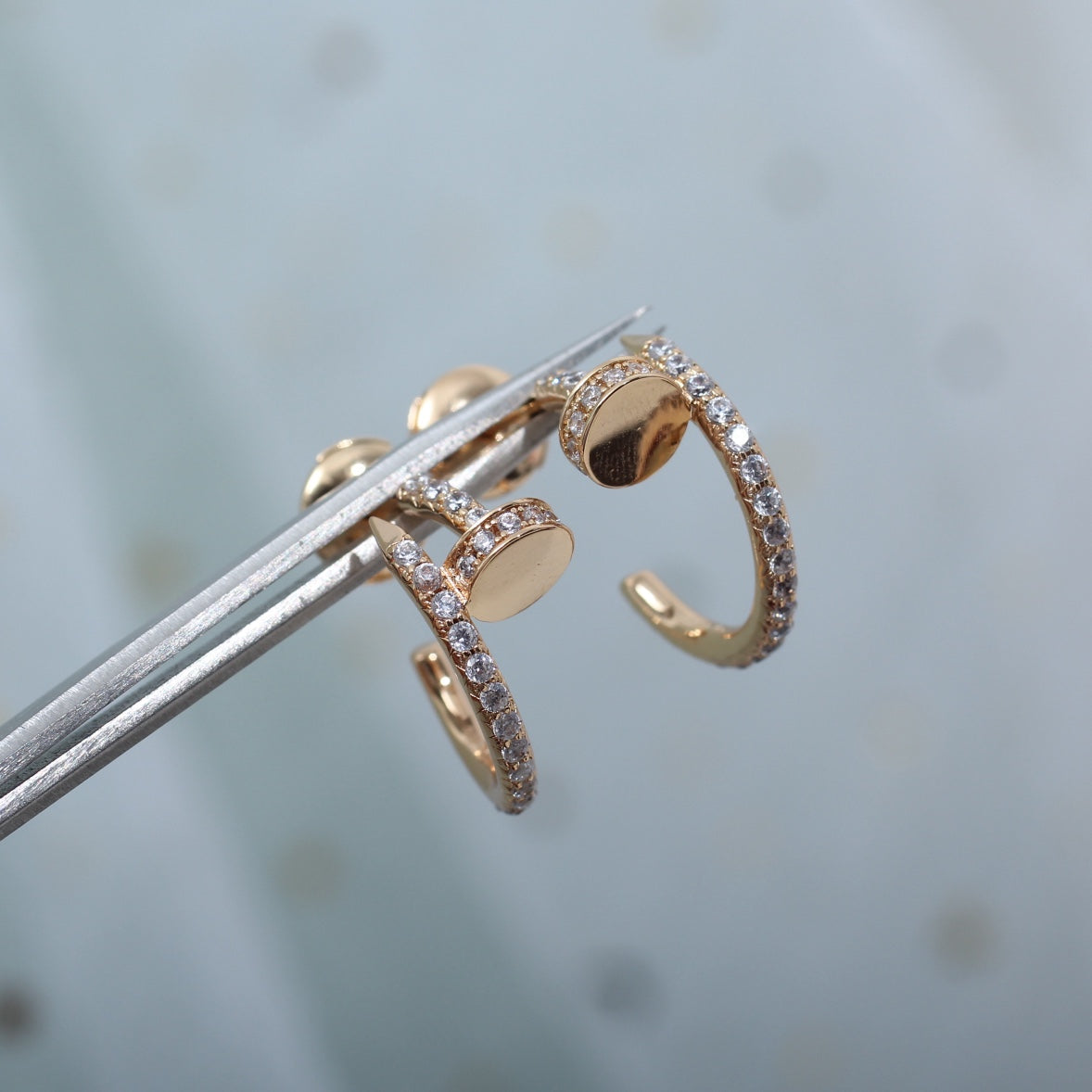 [NOVO]JUSTE イヤリング 12.75mm ピンクゴールド ダイヤモンド