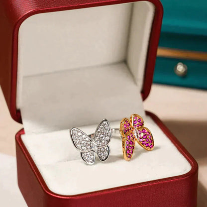 [GALE]TWIN BUTTERFLY DIAMOND RING